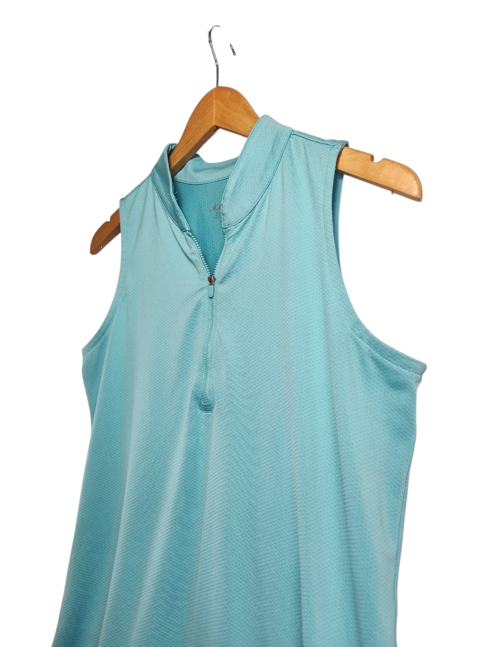 Jofit Women’s Aqua Sleeveless Golf Polo Top Quarter Zip Athletic Tank Size Large - Picture 8 of 12